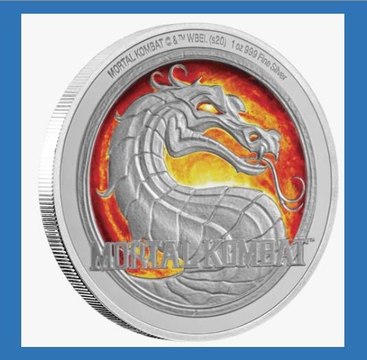 2020 ニウエ モータル コンバット アーケード デザイン ボックス COA 1 0z シルバー プルーフ2020 Niue Mortal Kombat Arcade Design Box COA 1 0z Silver Proof