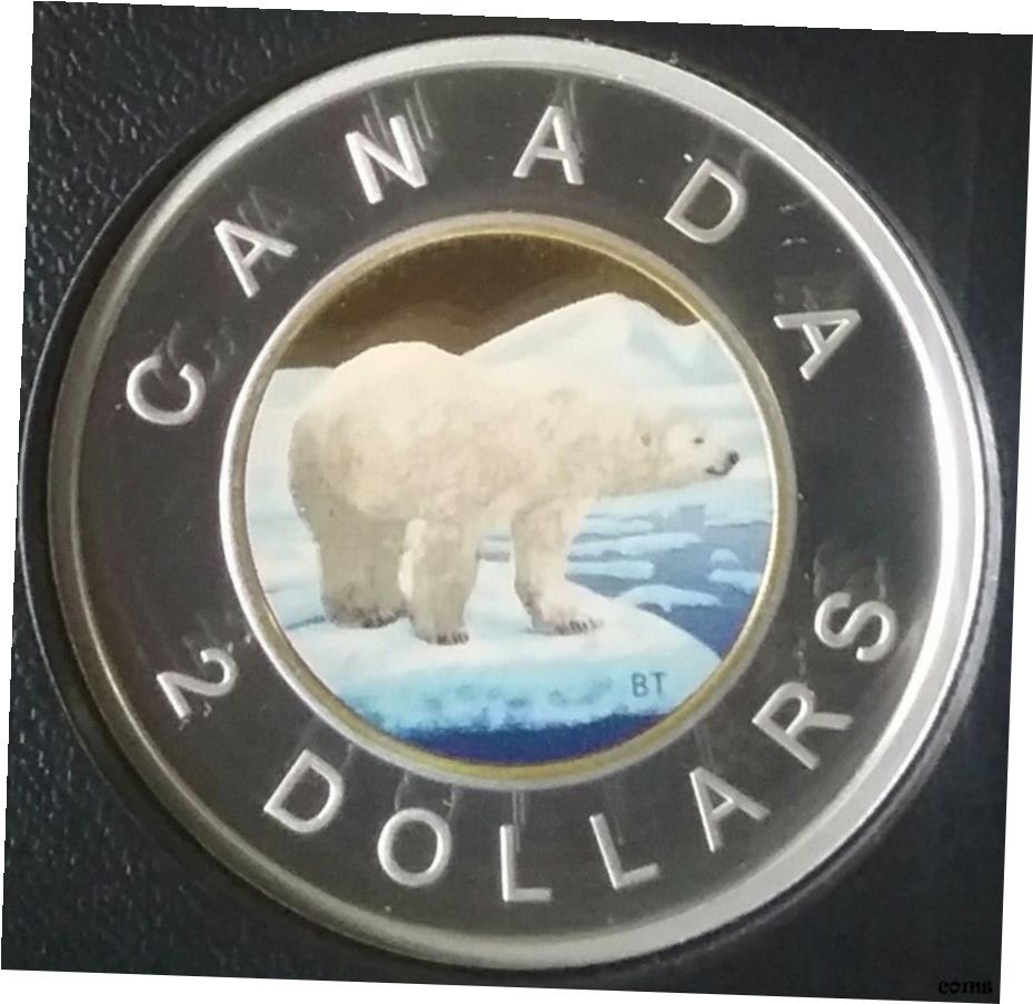 ڶ/ʼݾڽա ƥ    [̵] 2018 $2 Toonie Proof Pure Silver Colour Coin Canada Polar Bear Classic DesignRCM