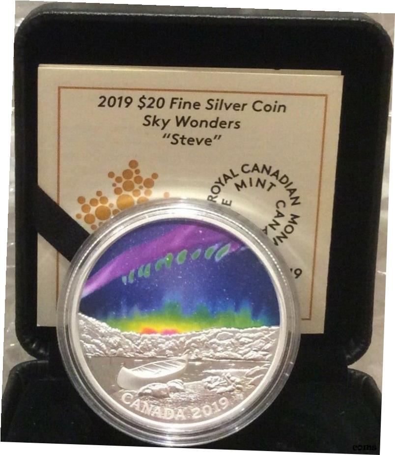 ڶ/ʼݾڽա ƥ    [̵] 2019 Steve Sky Wonders $20 1OZ Pure Silver Proof Coin Canada Glow-in-Dark