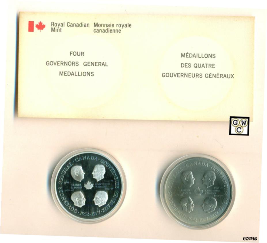 ڶ/ʼݾڽա ƥ    [̵] RCM 1959-1977 Four Governors General Medallions Silver &Cupronickel Set