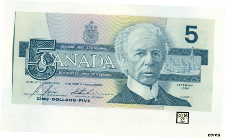 ڶ/ʼݾڽա ƥ    [̵] Bonin Thiessen 1986 Bank of Canada $5 Note ; ANX0030676 ; Replacement ;CH UNC