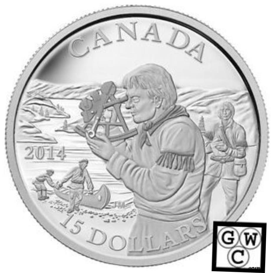  アンティークコイン コイン 金貨 銀貨  2014 The Pioneering Mapmakers-Exploring Canada Prf $15 Silver Coin.9999(15301)NT