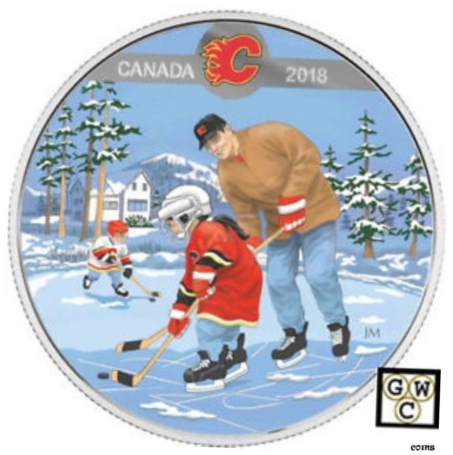 【極美品/品質保証書付】 アンティークコイン コイン 金貨 銀貨 送料無料 2018 Calgary Flames(R)-Passion to Play 039 Prf 10 Silver Coin 1/2oz .9999(18245)NT