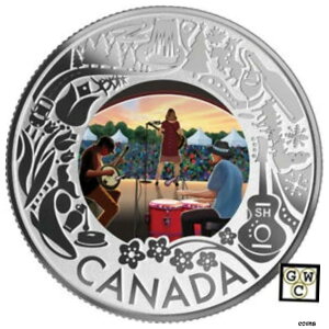 2019年フォークミュージックを祝うCndn.楽しみとお祭りの 3 ドル上質銀貨 (18793)2019Folk Music-Celebrating Cndn. Fun and Festivities' $3 Fine Silver Coin(18793)
