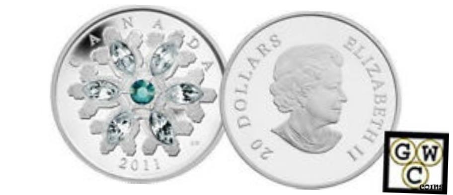 yɔi/iۏ؏tz AeB[NRC RC   [] 2011 'Emerald Crystal Snowflake' Proof $20 Silver Coin .9999 Fine (NT) (12873)