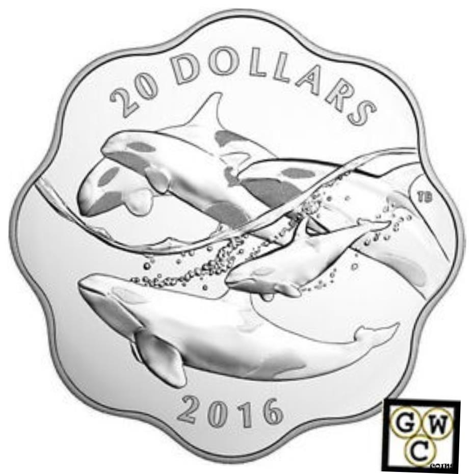 【極美品/品質保証書付】 アンティークコイン コイン 金貨 銀貨 [送料無料] 2016 'Orca-Master of the Sea' Scallop Shaped $20 Silver Coin .9999 Fine(17934)NT