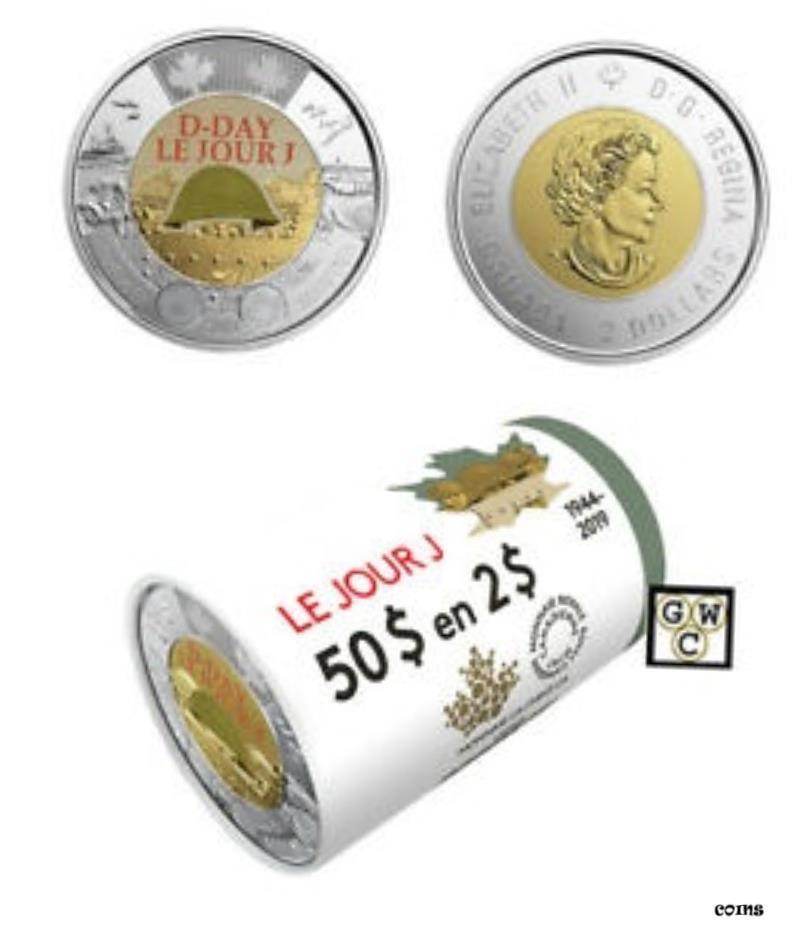 【極美品/品質保証書付】 アンティークコイン コイン 金貨 銀貨 [送料無料] 2019 Roll of 'Coloured D-Day' $2 Coins (in special wrap) BU (18747)