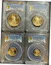 2021-W 4 コイン プルーフ ゴールド アメリカン イーグル セット PCGS PR70 DCAM ファースト ストライク タイプ 12021-W 4 C...