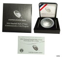 2014 P $1 野球殿堂シルバー BU コインボックス入り、証明書付き2014 P $1 Baseball Hall of Fame Silver BU Coin Boxed with Certificate of Authenticity