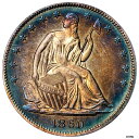 【極美品/品質保証書付】 1860 年自由の女神座像ハーフドルプルーフPCGS PR67+ カムトップポップ 1/0 スターニング ！- show original title