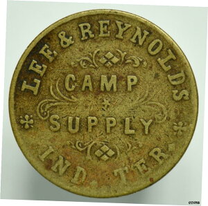1880年代の1ドルインディアン準州オクラホマキャンプ供給ポストトレーダートークン1880's 1 Dollar Indian Territory Oklahoma Camp Supply Post Trader Token