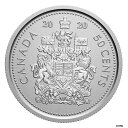 2020 カナダ 50 セントの国章ロゴ --- 標本仕上げ -- コインのみ: セットより2020 Canada 50 cent Coat of arms l...