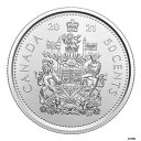 2021 カナダ 50 セント紋章ロゴ正表面 --- ロールからの BU2021 Canada 50 cent Coat of arms logo regula...