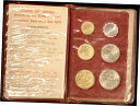 1970 イスラエル 6 コイン エルサレム標本セット ブラウン/レッド ウォレット リラ リロット アゴロ1970 Israel 6 Coin Jerusal...