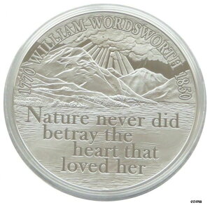 2020 ウィリアム・ワーズワース ? 5 5ポンド シルバー プルーフ コイン ボックス コア2020 William Wordsworth ? 5 5lb Silver Proof Coin Box Coa
