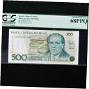  アンティークコイン コイン 金貨 銀貨  ND 1986 Brazil 500 Cruzados, Pick # 212d, PCGS 68 PPQ Superb Gem New