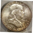 【極美品/品質保証書付】 アンティークコイン コイン 金貨 銀貨 [送料無料] 1958 Franklin Half Dollar, PCGS MS66, Nice Mint Set Color -3128