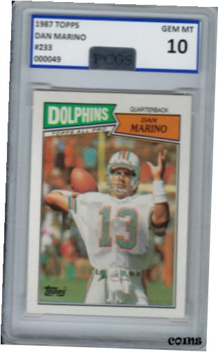 【極美品/品質保証書付】 アンティークコイン コイン 金貨 銀貨 [送料無料] 1987 Topps Dan Marino #233 Graded PCGS 10 GEM MINT