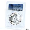 ギニアビサウ 10000 ペソ 第 15 回ワールド サッカー カップ PR67 PCGS 銀貨 1992Guinea-Bissau 10000 pesos 1...
