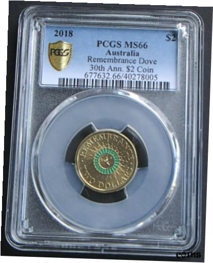 yɔi/iۏ؏tz AeB[NRC RC   [] 2018 Australia $2 Dollar Remembrance Dove Coin - 30th Anniversary - PCGS MS66