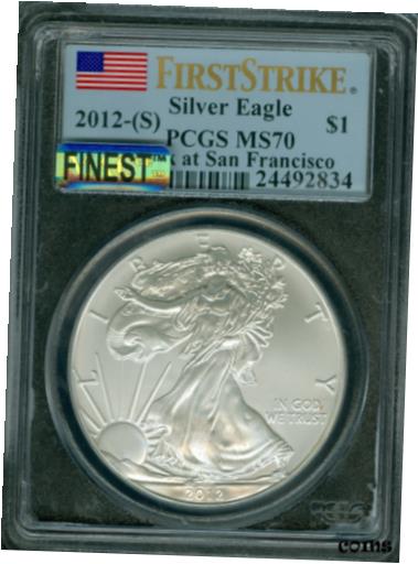  アンティークコイン コイン 金貨 銀貨  2012 (S) SILVER EAGLE PCGS MS-70 F.S. MAC FINEST GRADE & SPOTLESS .