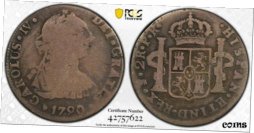 yɔi/iۏ؏tz AeB[NRC RC   [] 1790 PTS PR 2 REALES BOLIVIA CARLOS IV PCGS G06 #42757622 KM#62