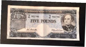 5ポンドオーストラリア紙幣5?紙の小数点以下のクームズ・ウィルソン・スーツPCGS?5 Pound Australian Note 5? Paper Predecimal Coombs Wilson Suit PCGS?