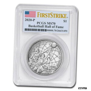 2020-P バスケットボール殿堂 $1 シルバー MS-70 PCGS (FS) - SKU#2143532020-P Basketball Hall of Fame $1 Silver MS-70 PCGS (FS) - SKU#214353