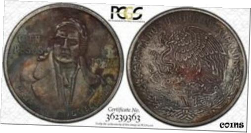  アンティークコイン コイン 金貨 銀貨  1977-MO SILVER MEXICO 100 PESOS PCGS GENUINE ENVIRONMENTAL DAMAGE DARK TONED GEM