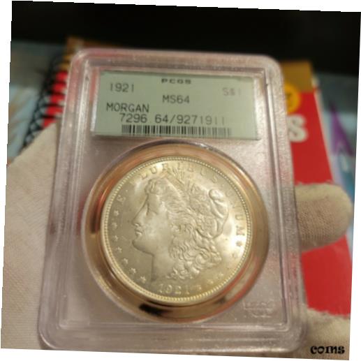 ڶ/ʼݾڽա ƥ    [̵] 1921 P Morgan Silver Dollar VAM-38b Die Break 6th Right and Left Star PCGS MS64