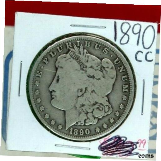  アンティークコイン コイン 金貨 銀貨  1890 CC $1 Morgan Silver Dollar Coin Choice Fine / Very Fine Circulated