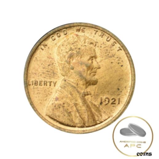 楽天金銀プラチナ　ワールドリソース【極美品/品質保証書付】 アンティークコイン コイン 金貨 銀貨 [送料無料] 1921 Lincoln Wheat Cent RED BU++ SOLID Strike ~ Hard to Find in This Condition!!