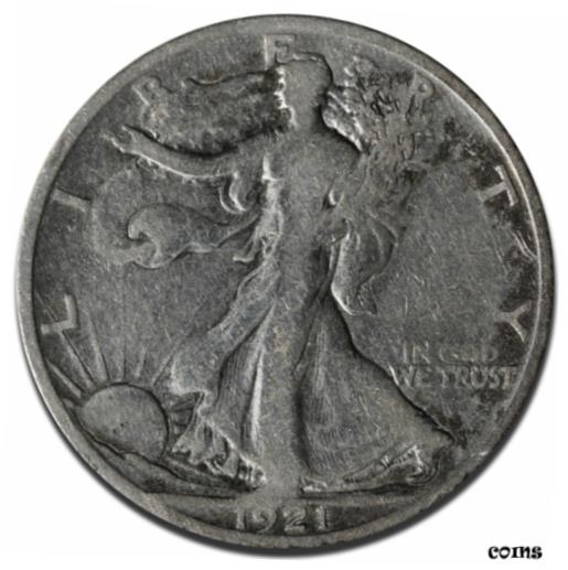 楽天金銀プラチナ　ワールドリソース【極美品/品質保証書付】 アンティークコイン コイン 金貨 銀貨 [送料無料] 1921S Walking Liberty Silver Half Dollar 50? Coin