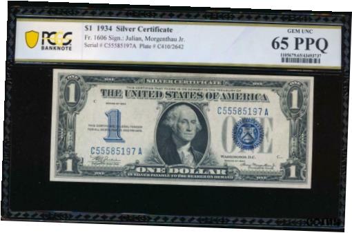 ڶ/ʼݾڽա ƥ    [̵] AC 1934 $1 Silver Certificate PCGS 65 PPQ C-A block Fr 1606