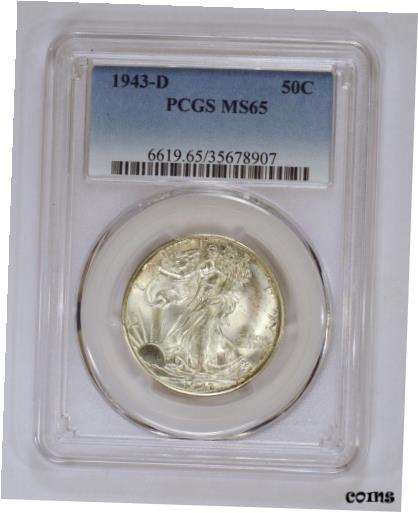 楽天金銀プラチナ　ワールドリソース【極美品/品質保証書付】 アンティークコイン コイン 金貨 銀貨 [送料無料] 1943-D Gem Uncirculated Silver Walking Liberty Half Dollar Graded MS65 by PCGS
