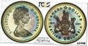 1971年 カナダ ブリティッシュコロンビア シルバーダラーAG PCGS SP66 カラートーン ハイグレード1971 CANADA BRITISH COLUMBIA SILVER DOLLAR AG PCGS SP66 COLOR TONED HIGH GRADE(3)