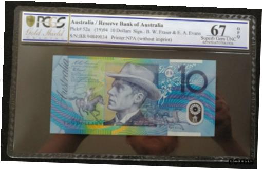  アンティークコイン コイン 金貨 銀貨  1994 Australian $10 Fraser Evans R316b Blue Dobell PCGS graded Superb Gem UNC 67