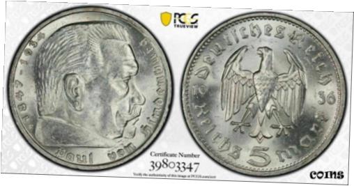 쥢   ɥ С  1936-F ɥ 5 ޡ PCGS MS61Rare Old WWII...