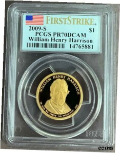 【極美品/品質保証書付】 アンティークコイン コイン 金貨 銀貨 [送料無料] 2009 S PRESIDENTIAL DOLLAR WILLIAM HENRY HARRISON FIRST STRIKE PCGS PR70DCAM