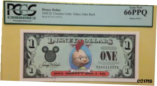 【極美品/品質保証書付】 アンティークコイン コイン 金貨 銀貨 [送料無料] 2005T $1 Chicken Little Disney Dollar Graded By PCGS Gem New 66PPQ, T10111557A 1