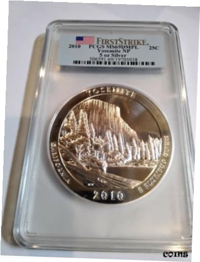 【極美品/品質保証書付】 アンティークコイン コイン 金貨 銀貨 [送料無料] 2010 America the Beautiful Yosemite MS69DMPL 5 Oz .999 Silver Coin