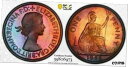 1953 イギリス 1 ペニー PCGS PR64RB プルーフ トーンのみ 11 グレード高 BU UNC1953 GREAT BRITAIN 1 PENNY PCGS PR64RB PROOF TONED ONLY 11 GRADED HIGHER BU UNC(3)