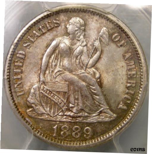  アンティークコイン コイン 金貨 銀貨  1889 LIBERTY SEATED SILVER DIME APPEALING GORGEOUS SCARCE PCGS MS 64+ CHOICE GEM