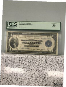 1918 年 $1 アトランタ連邦準備銀行券 グリーン イーグル PCGS 30 非常に上質1918 $1 Atlanta Federal Reserve Bank Note Green Eagle PCGS 30 VERY FINE