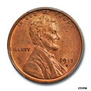 【極美品/品質保証書付】 アンティークコイン コイン 金貨 銀貨 送料無料 1915 D 1C Lincoln Wheat Cent PCGS MS 64 RD Uncirculated Red Better Date