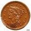 ڶ/ʼݾڽա ƥ    [̵] 1854 N-28 R-5 PCGS AU 53 Braided Hair Large Cent Coin 1c