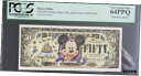 【極美品/品質保証書付】 アンティークコイン コイン 金貨 銀貨 [送料無料] 2005 Disney 50th Anniversary series PCGS 64PPQ $50 Mickey Mouse Note
