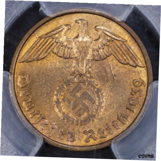  アンティークコイン コイン 金貨 銀貨  2 Pfennig 1939-D PCGS MS65RD DDO Mint Gem BU Uniquely Nice