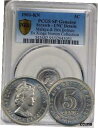 マラヤおよびイギリス領ボルネオ 1961-KN 5 セント PCGS UNC - 非常に希少なプルーフMalaya & British Borneo 1961-KN 5 Cents PCGS UNC - Extremely Rare Proof(3)