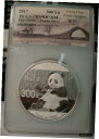 2017 中国 300 元 シルバー パンダ コイン PCGS PR69 DCAM 1 キロ 0.999 ファイン署名2017 CHINA 300 YUAN S...